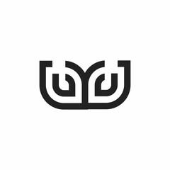U U and W initials logo