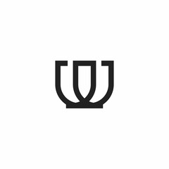 U U and W initials logo