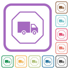 Octagon shaped transport sanction sign solid simple icons