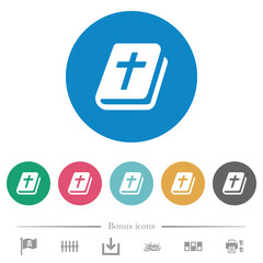 Holy bible flat round icons