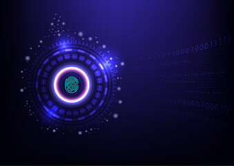Fingerprint scanning technology background.
Cyber security concept. Abstract technology background. vector illustration