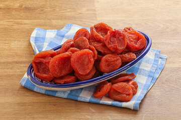 Sweet organic dry apricot snack