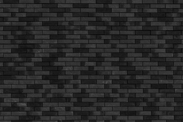 Vintage black brick wall. Construction pattern background.