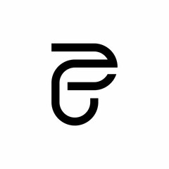 simple P and e initials logo