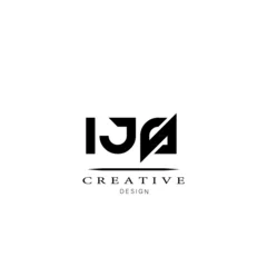 Foto auf Alu-Dibond IJS Letter. I J S Alphabet Design on Black Background. IJS   creative design. Simple and Modern logo design © Amdad Sojon