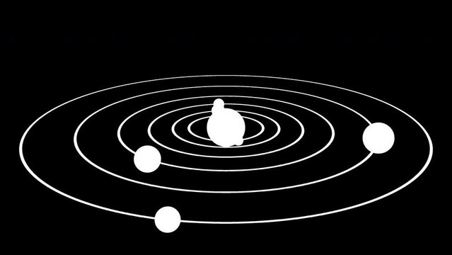 Vector solar system loop from above