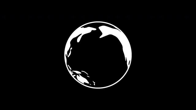Vector planet earth rotates in loop