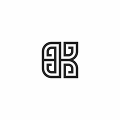 simple B and K initials logo
