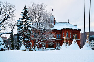 雪の旧道庁