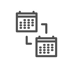 Calendar icon outline and linear vector.