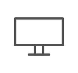 Monitor icon outline and linear vector.