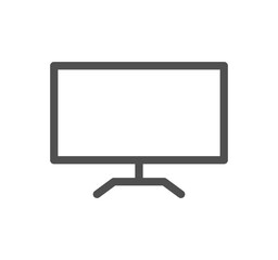 Monitor icon outline and linear vector.