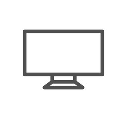 Monitor icon outline and linear vector.