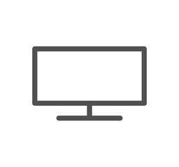 Monitor icon outline and linear vector.