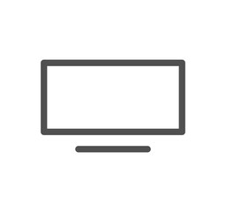 Monitor icon outline and linear vector.