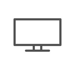 Monitor icon outline and linear vector.