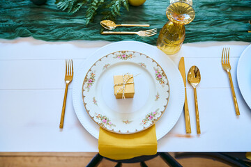 Antique China, Gold and Green