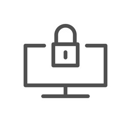 Monitor icon outline and linear vector.