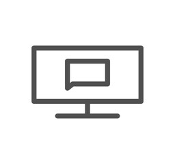 Monitor icon outline and linear vector.