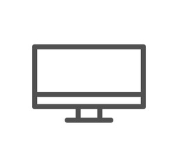 Monitor icon outline and linear vector.