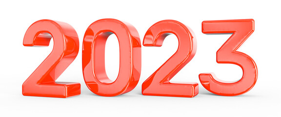 Number 2023 New Year 3D Render