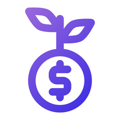 investment icon outline gradient style