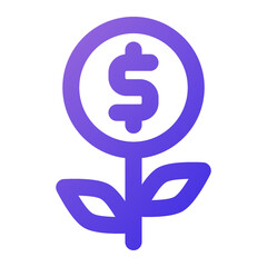 return on investment icon outline gradient style