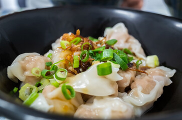 taiwanese special snack of spicy wontons