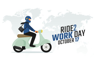 Fototapeta na wymiar vector graphic of ride to work day good for ride to work day celebration. flat design. flyer design.flat illustration.