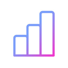 Bar chart pixel perfect gradient linear ui icon. Data visualization tool. Business information. Line color user interface symbol. Modern style pictogram. Vector isolated outline illustration