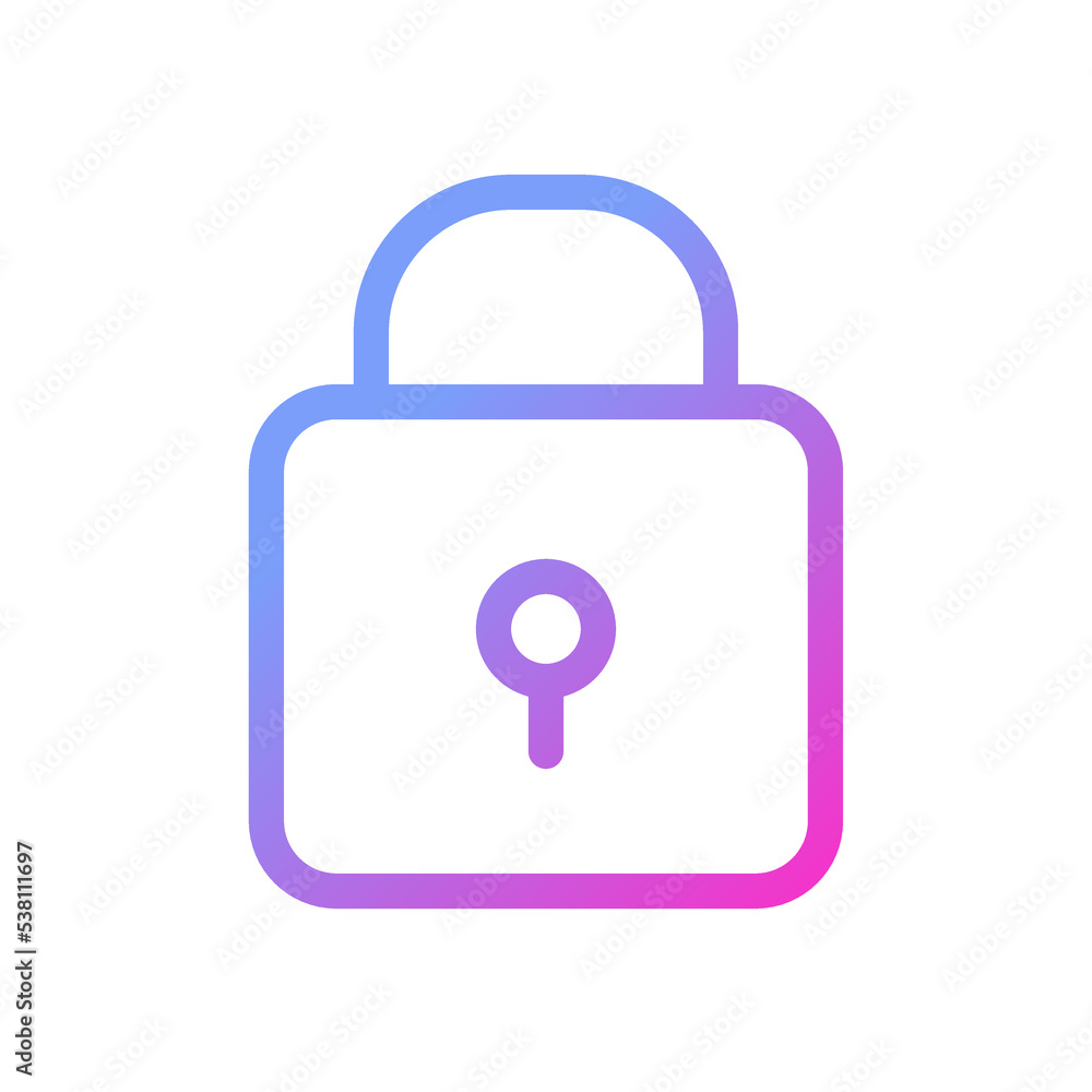 Poster padlock pixel perfect gradient linear ui icon. closed access to sensitive data. cyber security. line