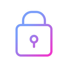 Padlock pixel perfect gradient linear ui icon. Closed access to sensitive data. Cyber security. Line color user interface symbol. Modern style pictogram. Vector isolated outline illustration