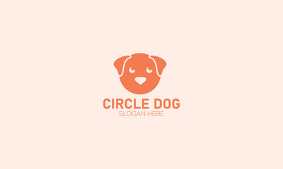 Circle Dog Logo Design Vector Template, Minimal Dog Logo In Circle Shape.