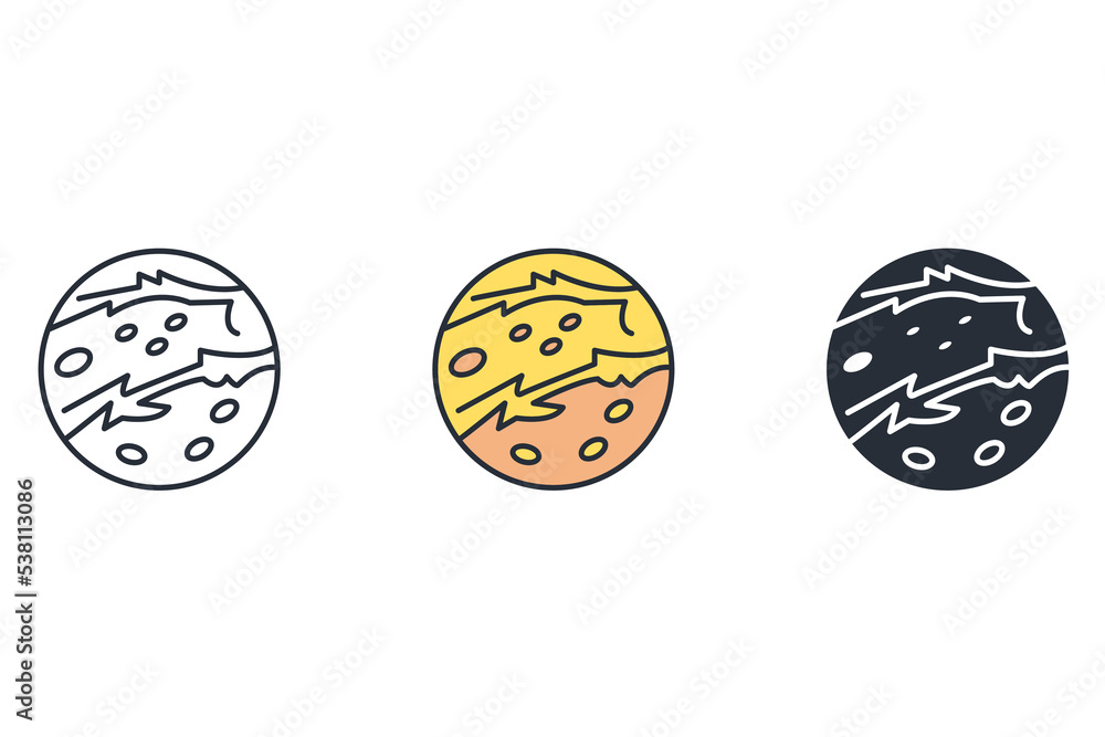 Poster mars icon vector icon.editable stroke.linear style sign for use web design,logo.symbol illustration.