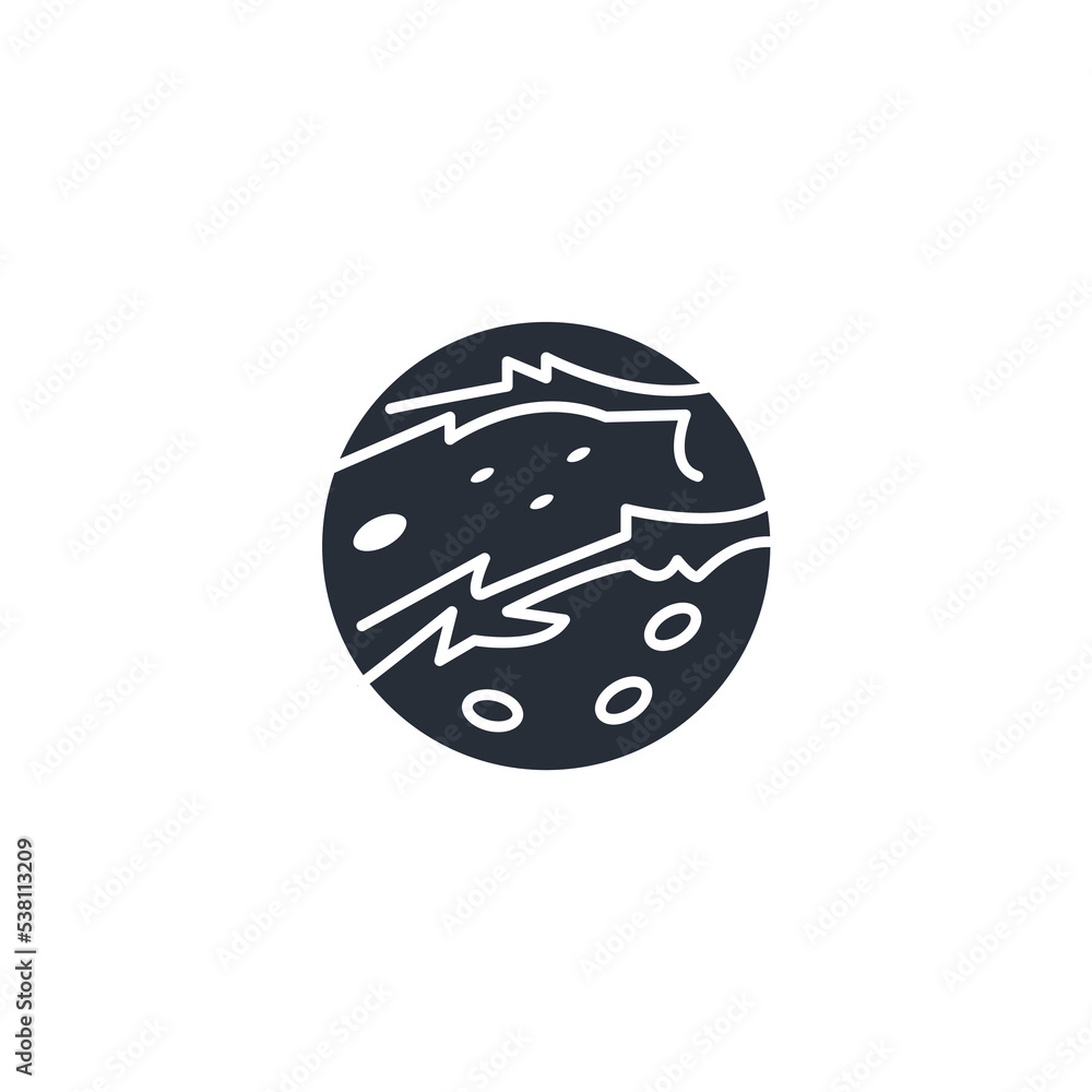 Poster mars icon vector icon.editable stroke.linear style sign for use web design,logo.symbol illustration.