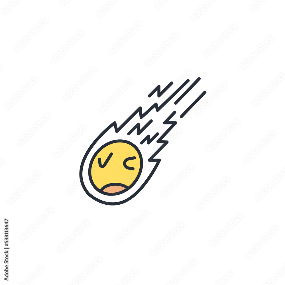 Poster meteorite icon vector icon.editable stroke.linear style sign for use web design,logo.symbol illustra