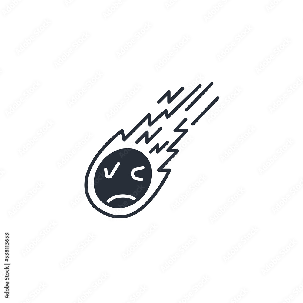 Poster meteorite icon vector icon.editable stroke.linear style sign for use web design,logo.symbol illustra