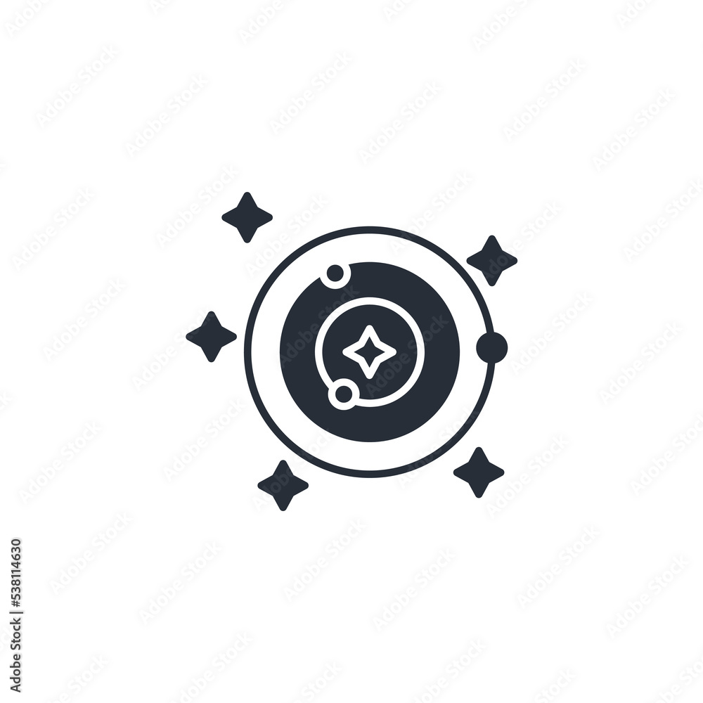 Poster solar system icon vector icon.editable stroke.linear style sign for use web design,logo.symbol illus