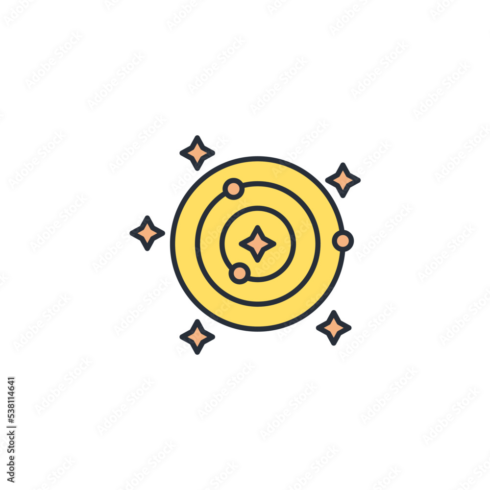Poster solar system icon vector icon.editable stroke.linear style sign for use web design,logo.symbol illus