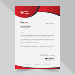 Sheet Letterhead With Red Shape