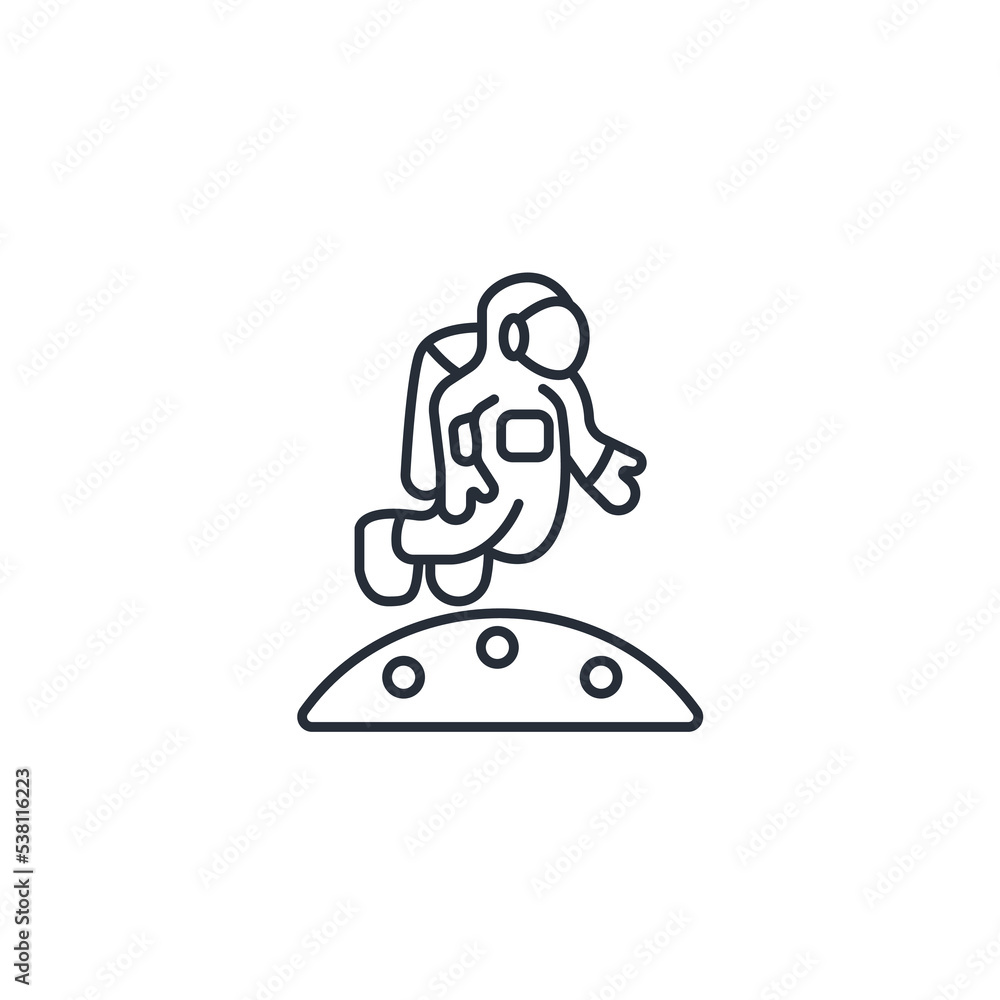Poster astronaut icon vector icon.editable stroke.linear style sign for use web design,logo.symbol illustra