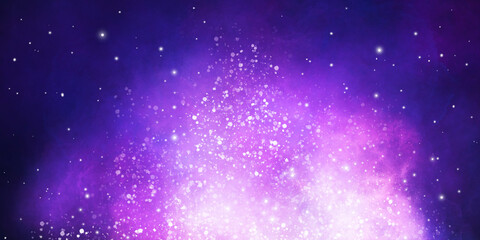 Galaxy with stars in the sky background - Universe space design banner illustration