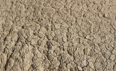Dry and cracked soil due to drought and lack of rainfall, Berdenas in Navarre