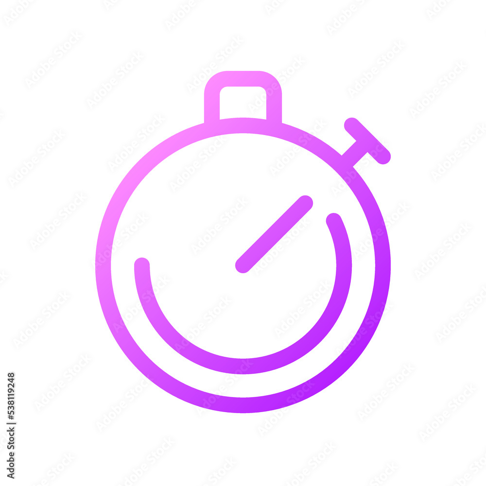 Aufkleber stop watch pixel perfect gradient linear ui icon. countdown tool. note time. sport competition. dead