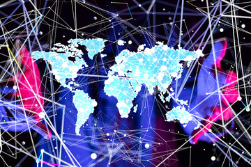 Global network and data exchanges over the world