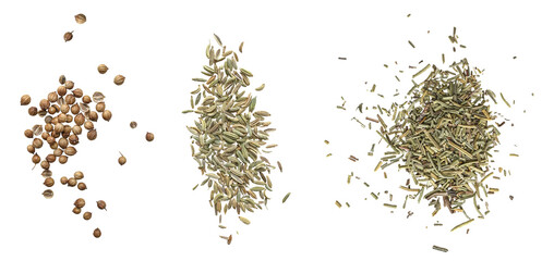 spices isolated on a white background. The view from top. - obrazy, fototapety, plakaty