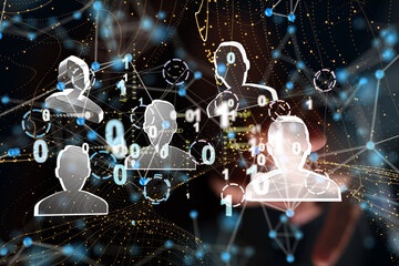 Business intelligence analyst dashboard on virtual