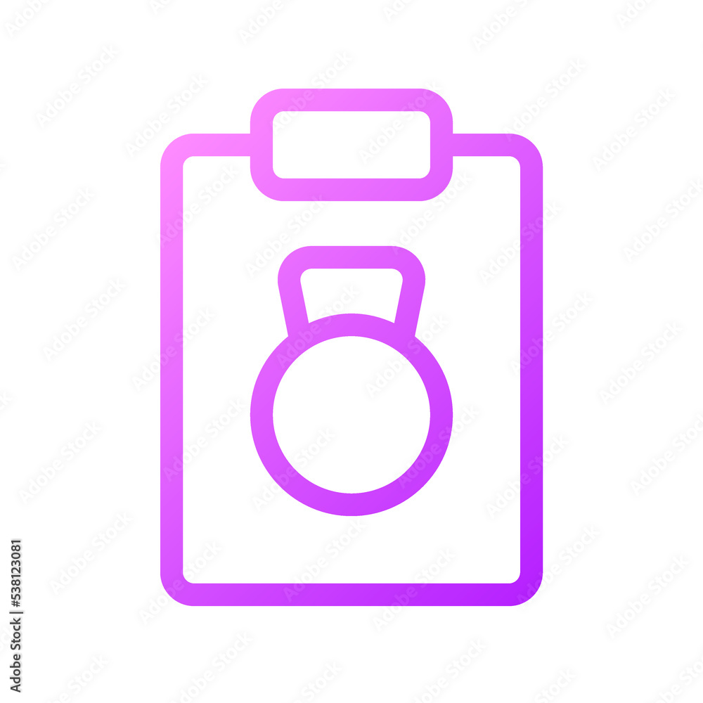 Poster workout plan pixel perfect gradient linear ui icon. exercising program. healthy and active lifestyle