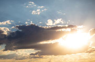 Fototapeta premium Clouds in the sky at sunset.