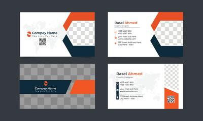 Creative Business Card Design, Corporate Business Card Vector, Clean Minimal Business Card Template. 